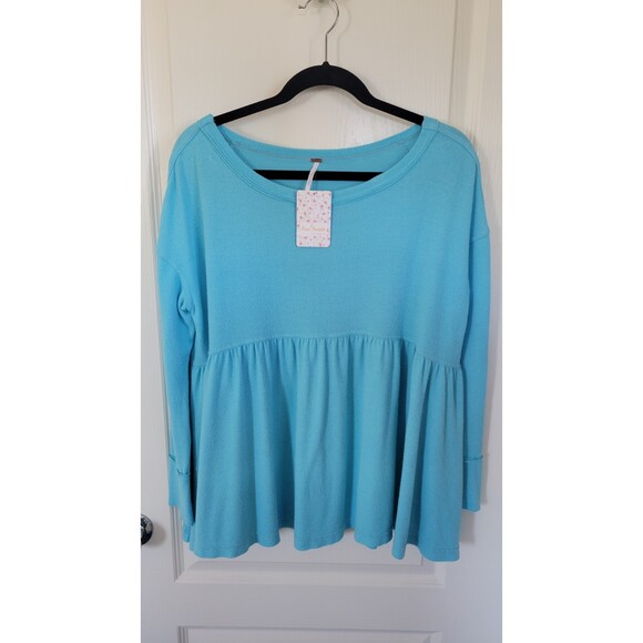 Free People Turquoise Mirage Forever Your Girl Tee - Picture 2 of 4